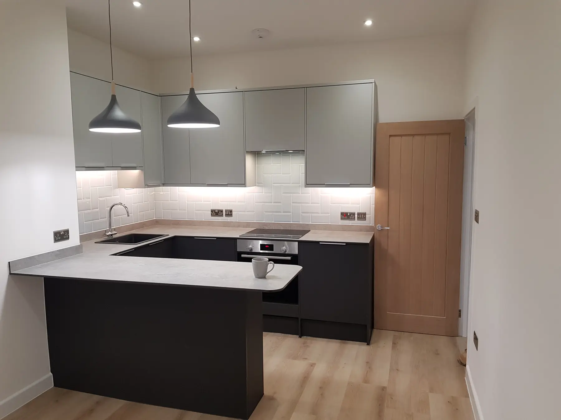 Completed fitted kitchen