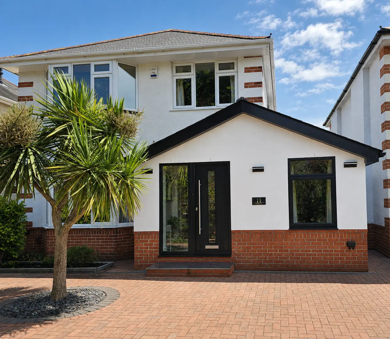 Completed front home extension